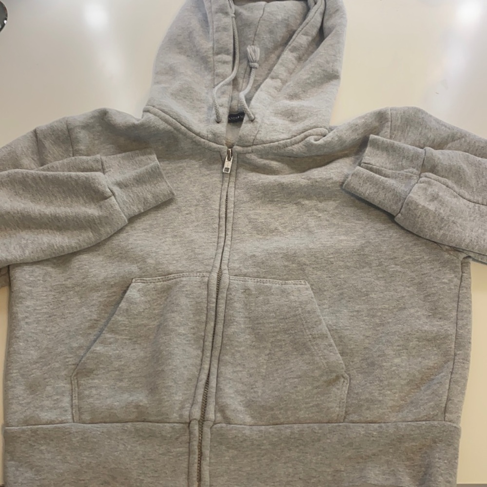 Gray zip up hoodie